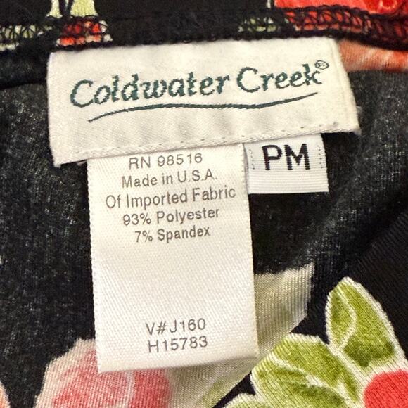 Vintage Y2k Black Red Floral Slinky Stretch Skirt Whimsigoth Romantic Goth PM - Picture 4 of 5